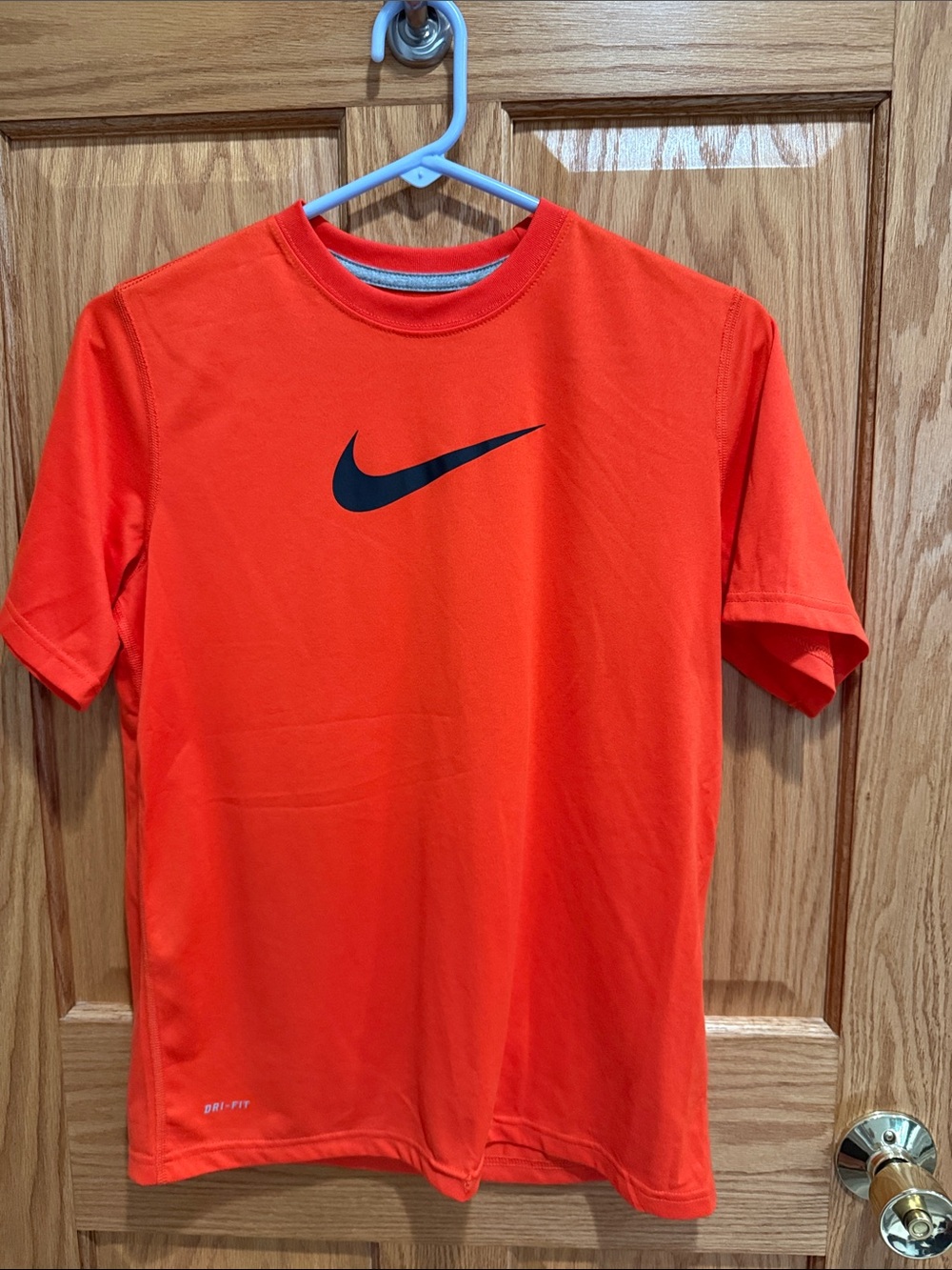 Nike Orange Short Sleeve Tee with Black Swoosh